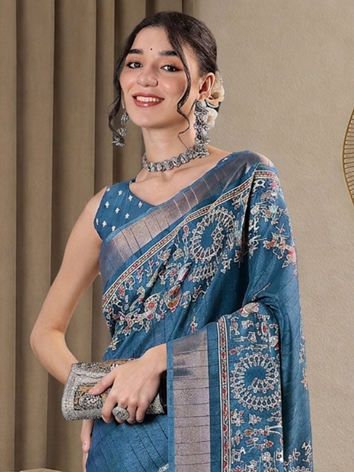 Light Blue Silk Blend saree – detail view 4