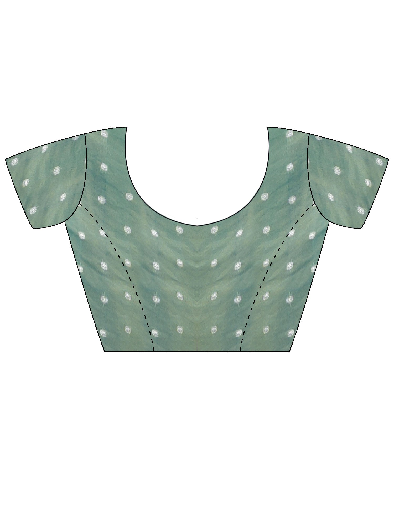 Unstitched light blue silk blend blouse piece with zari butta design