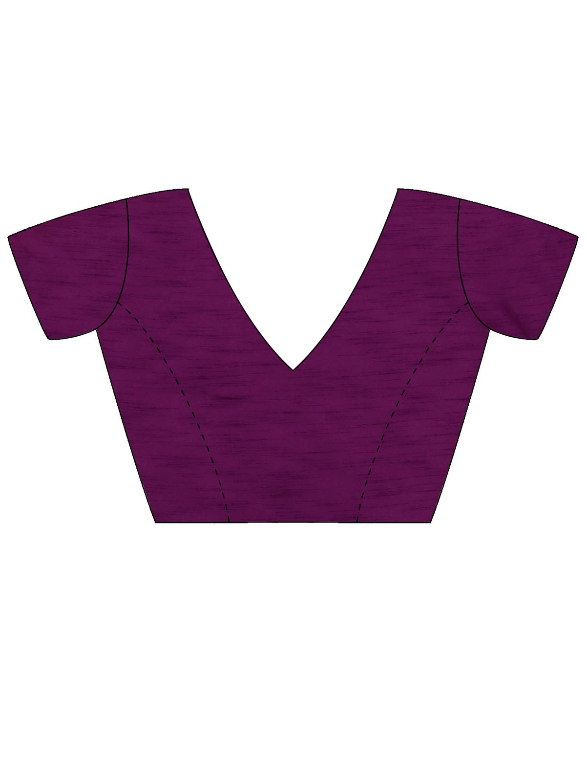 Unstitched purple silk blend blouse piece with solid design