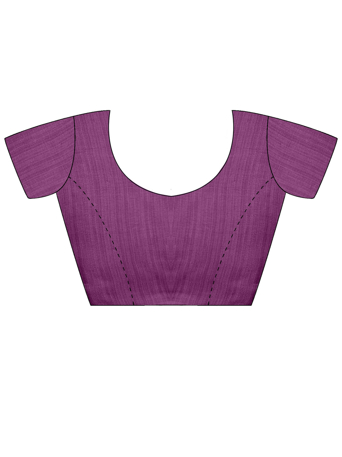 Unstitched purple satin blouse piece with animal print design