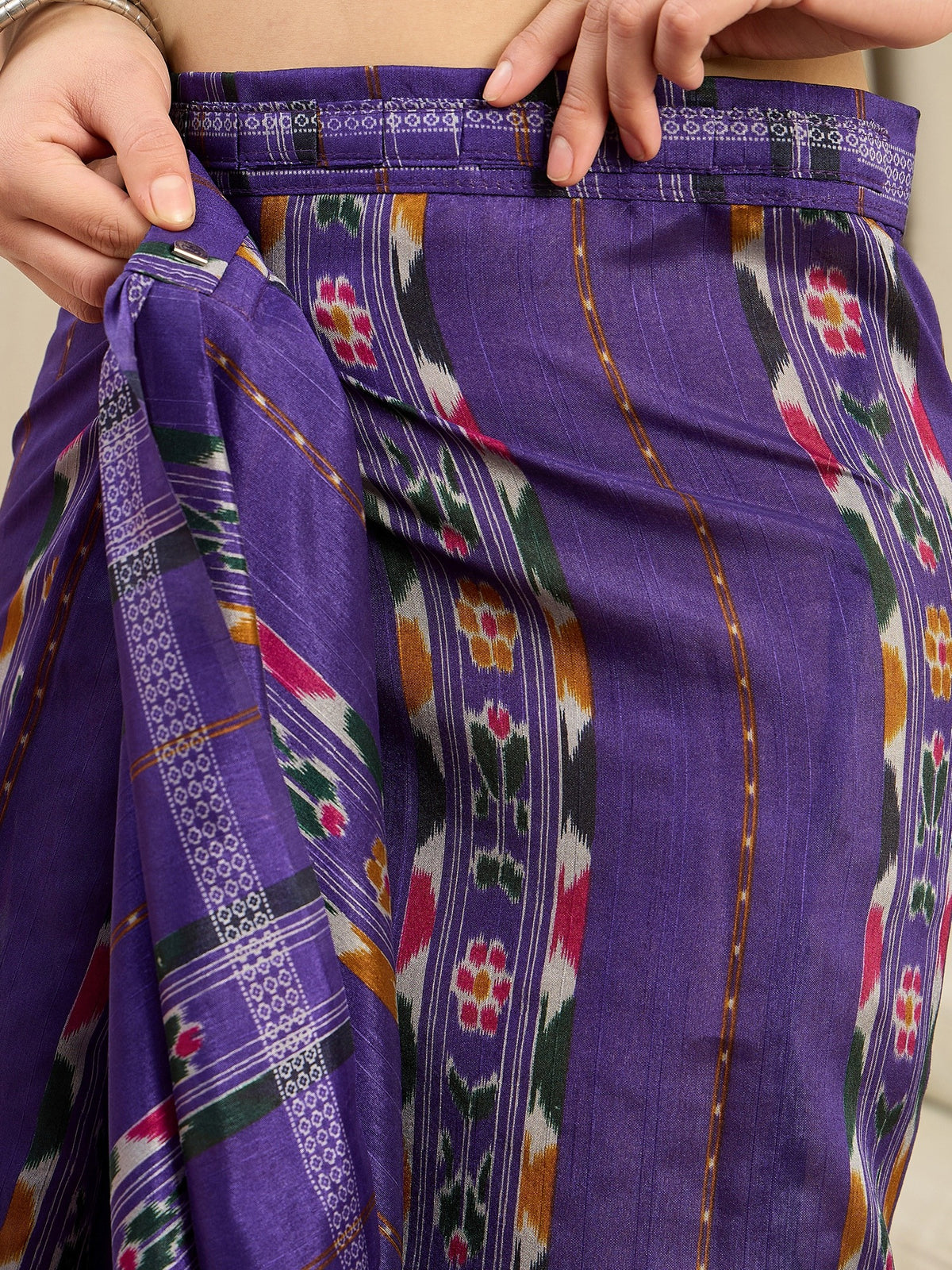 Purple Bhagalpuri Silk saree – detail view 3
