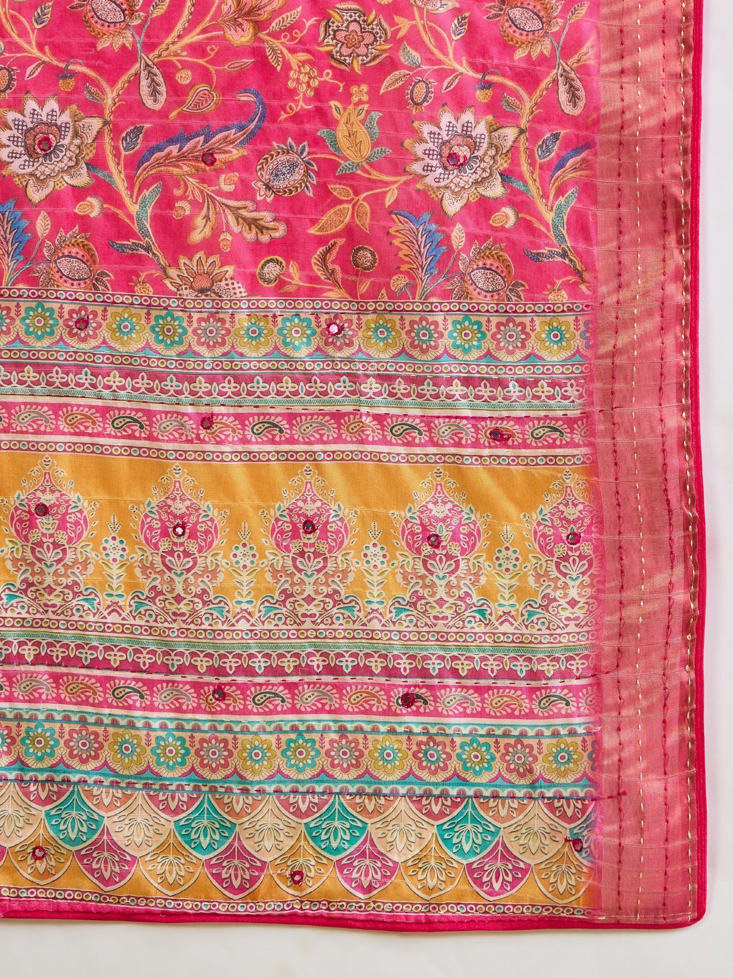 Pink Tussar Silk saree – detail view 6