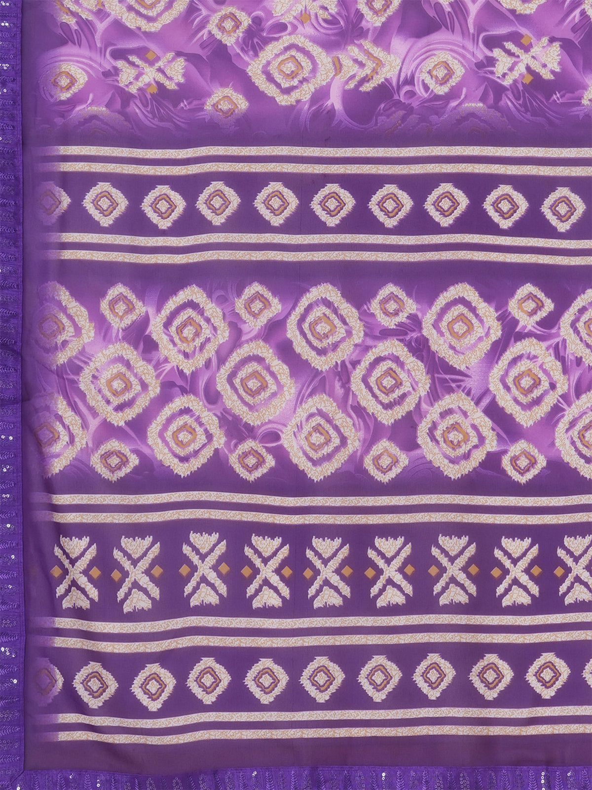 Purple Georgette saree – detail view 5