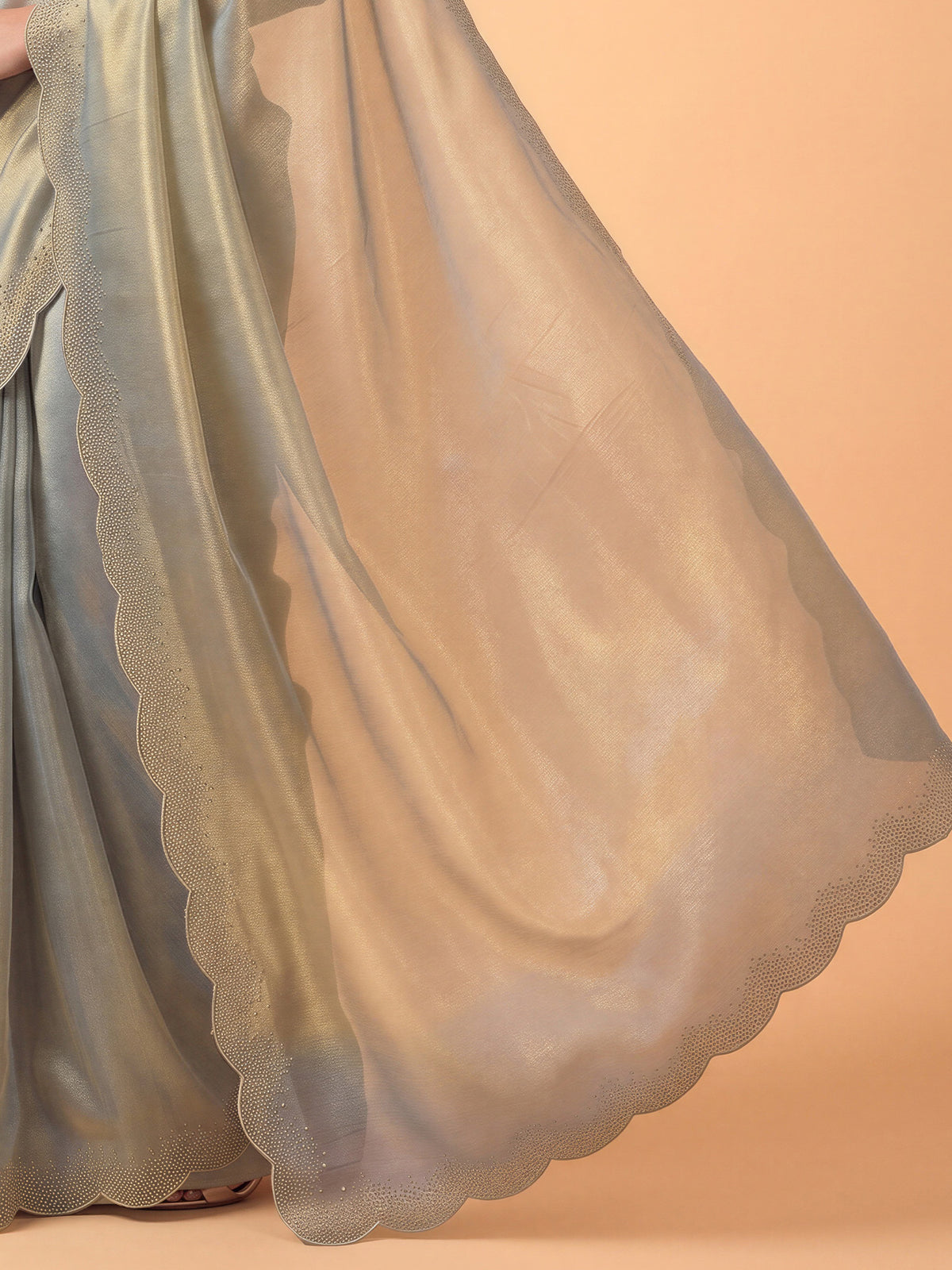 Metallic Satin Silk saree – detail view 5