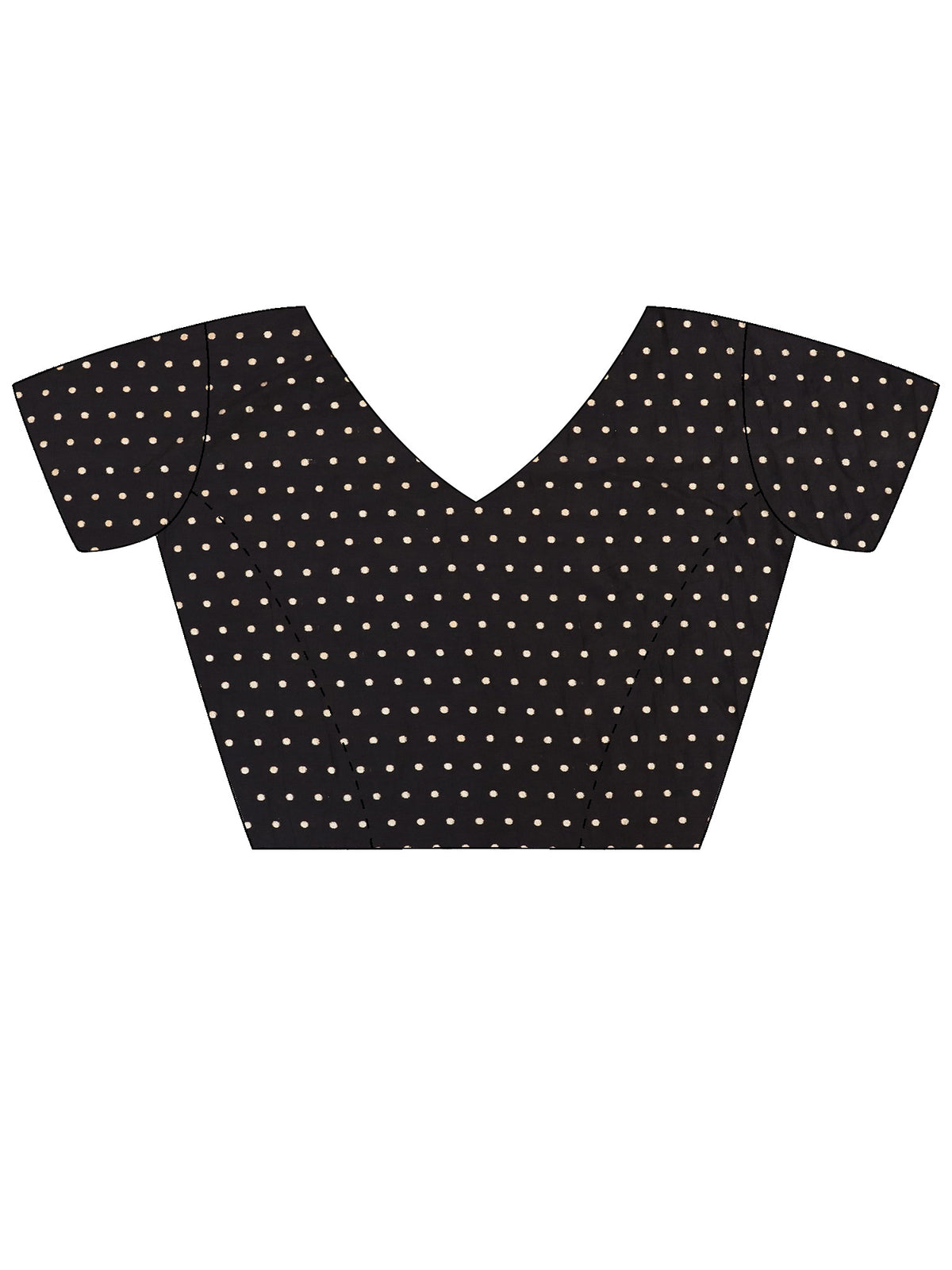 Unstitched black georgette blouse piece with foil design