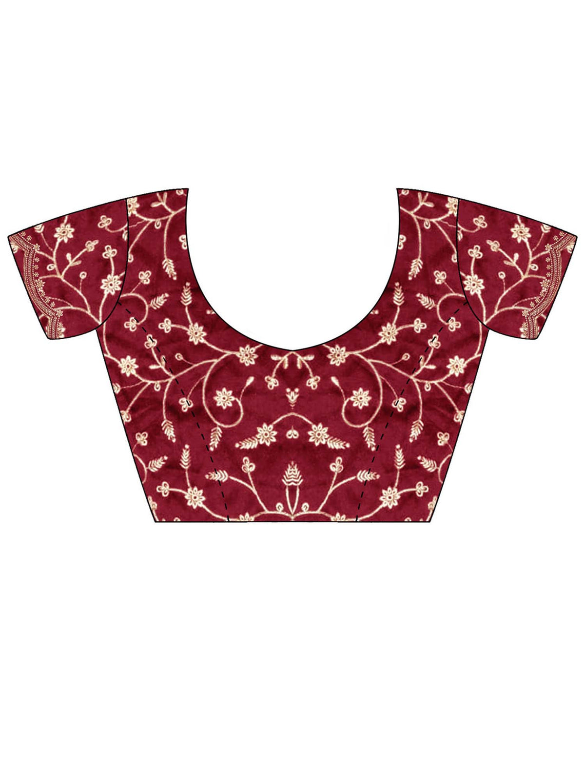 Unstitched pink georgette blouse piece with embroidered design