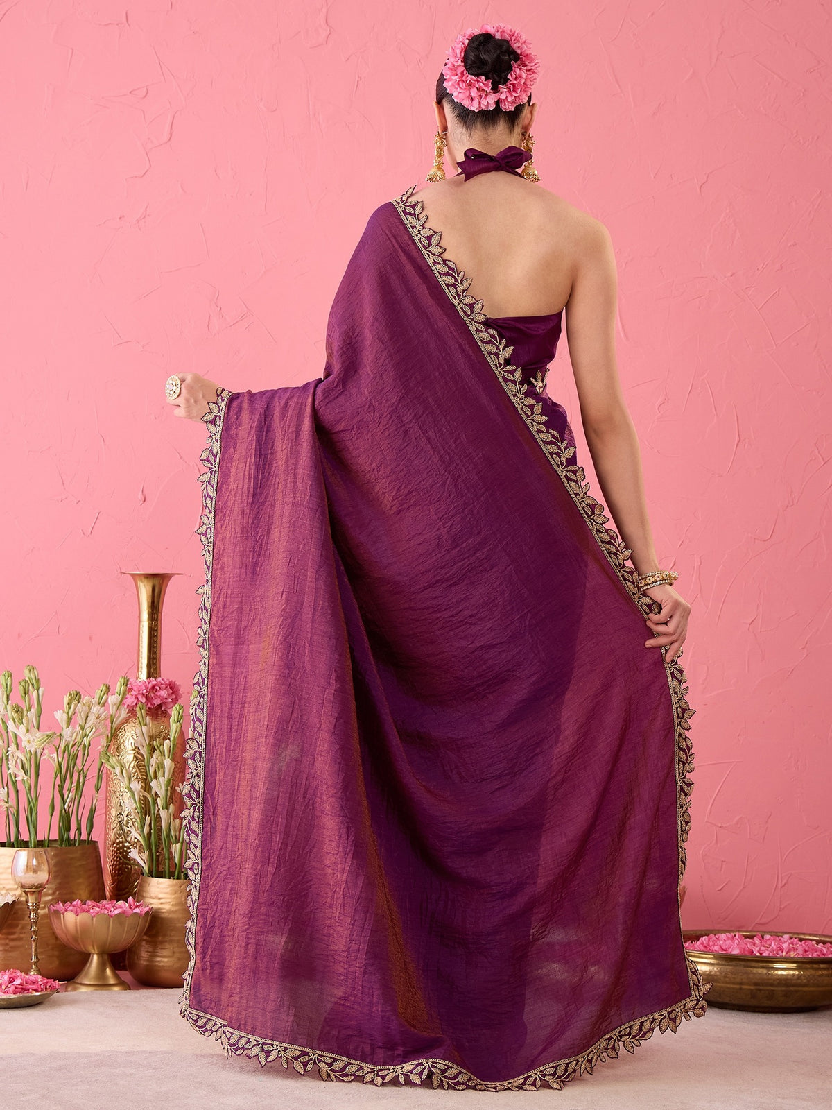 Purple Silk saree – detail view 1