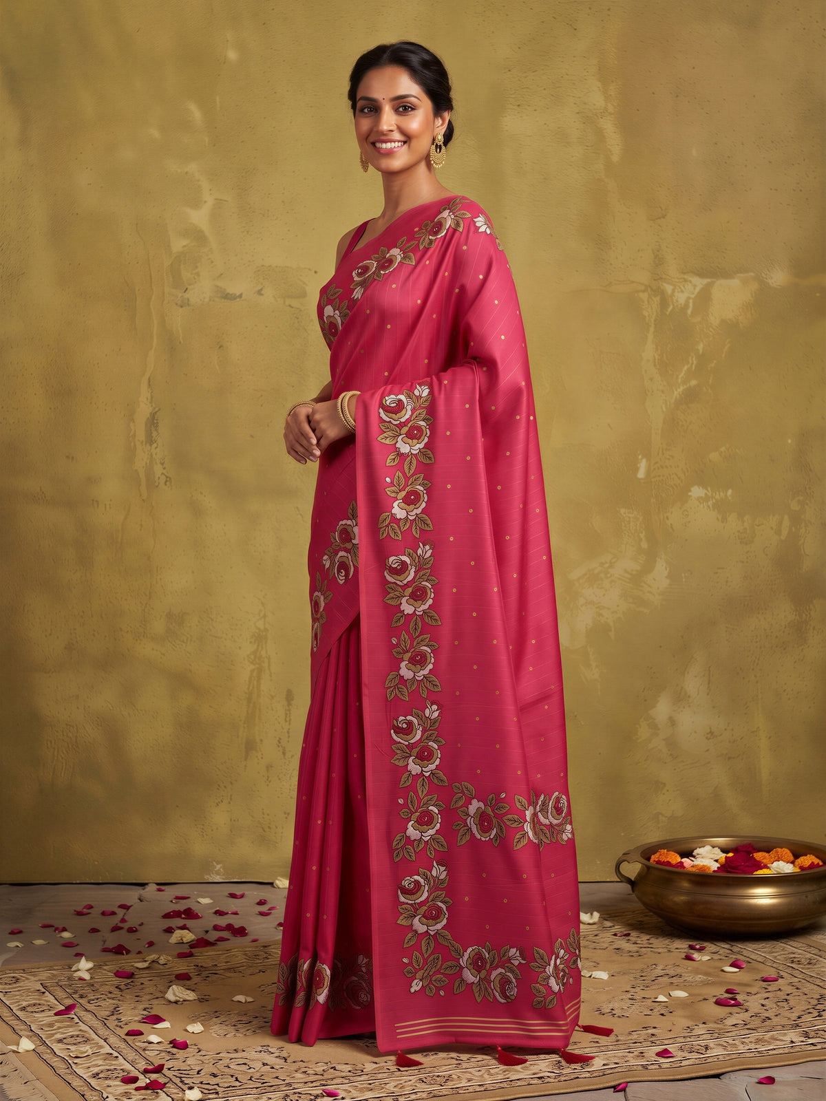 Pink Dola Silk saree – detail view 2