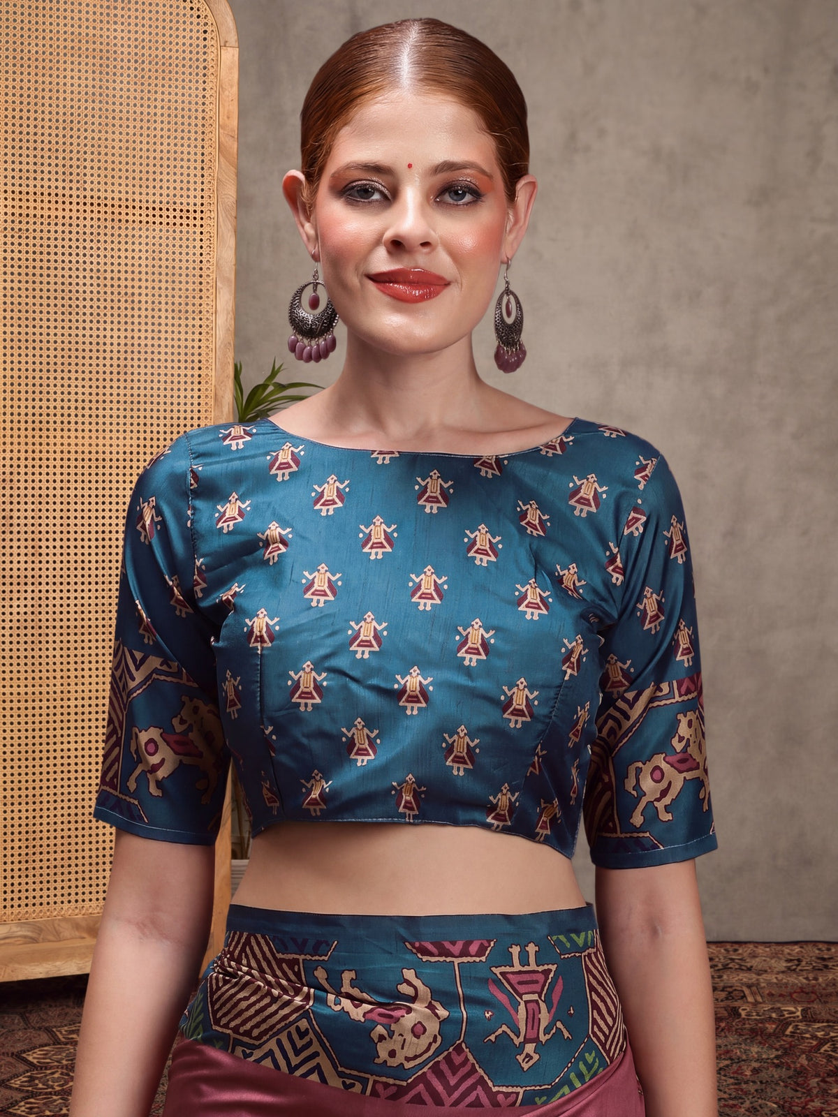 Mauve Silk Blend saree – detail view 4