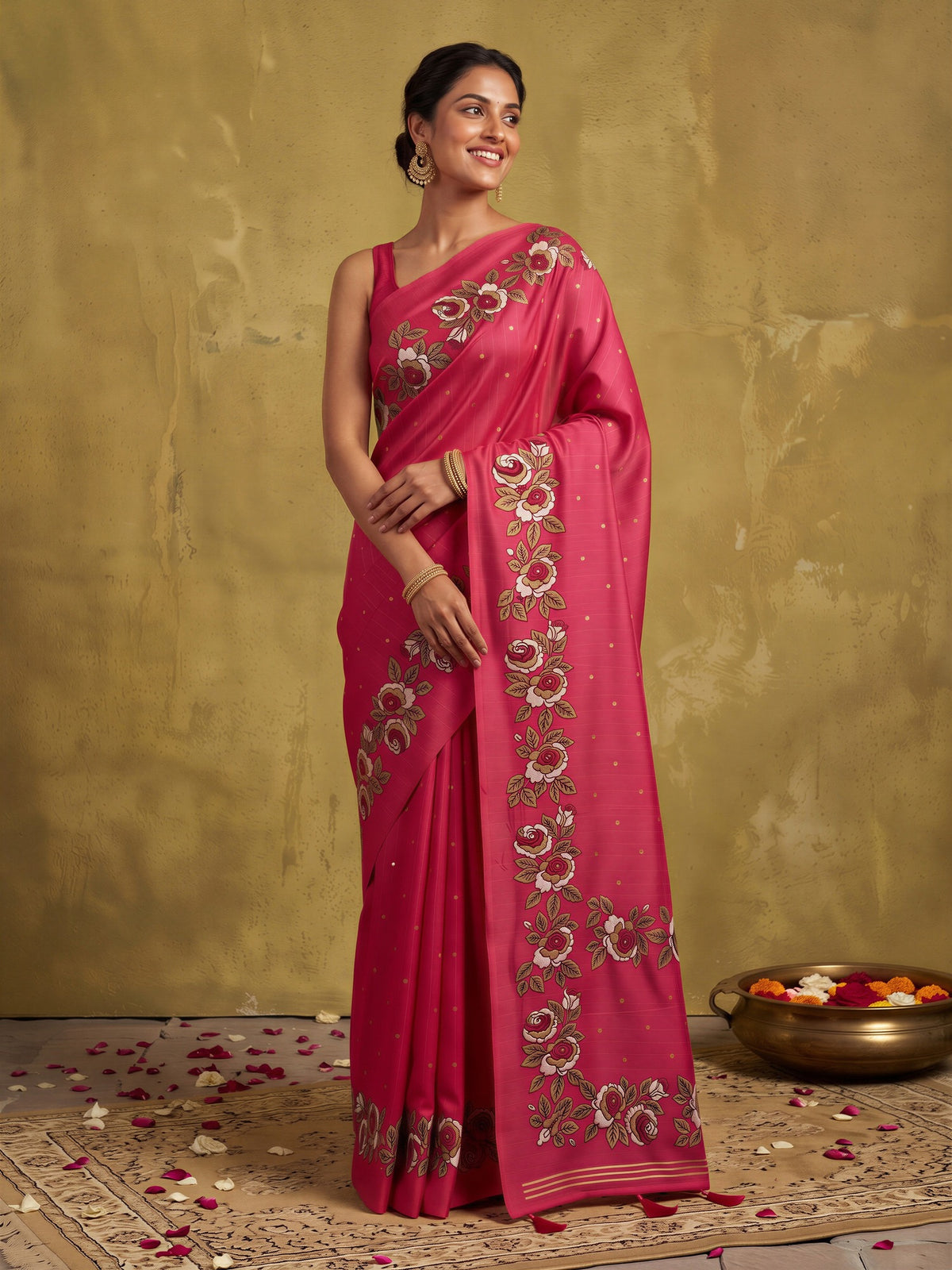 Pink Dola Silk saree – detail view 3