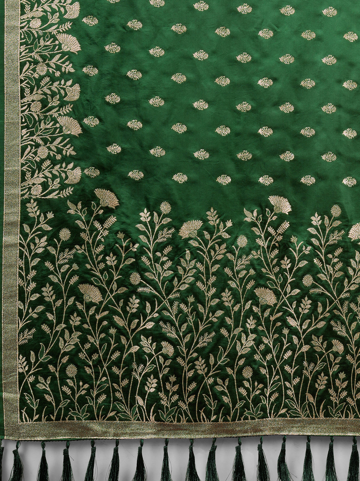 Green Silk Blend saree – detail view 4