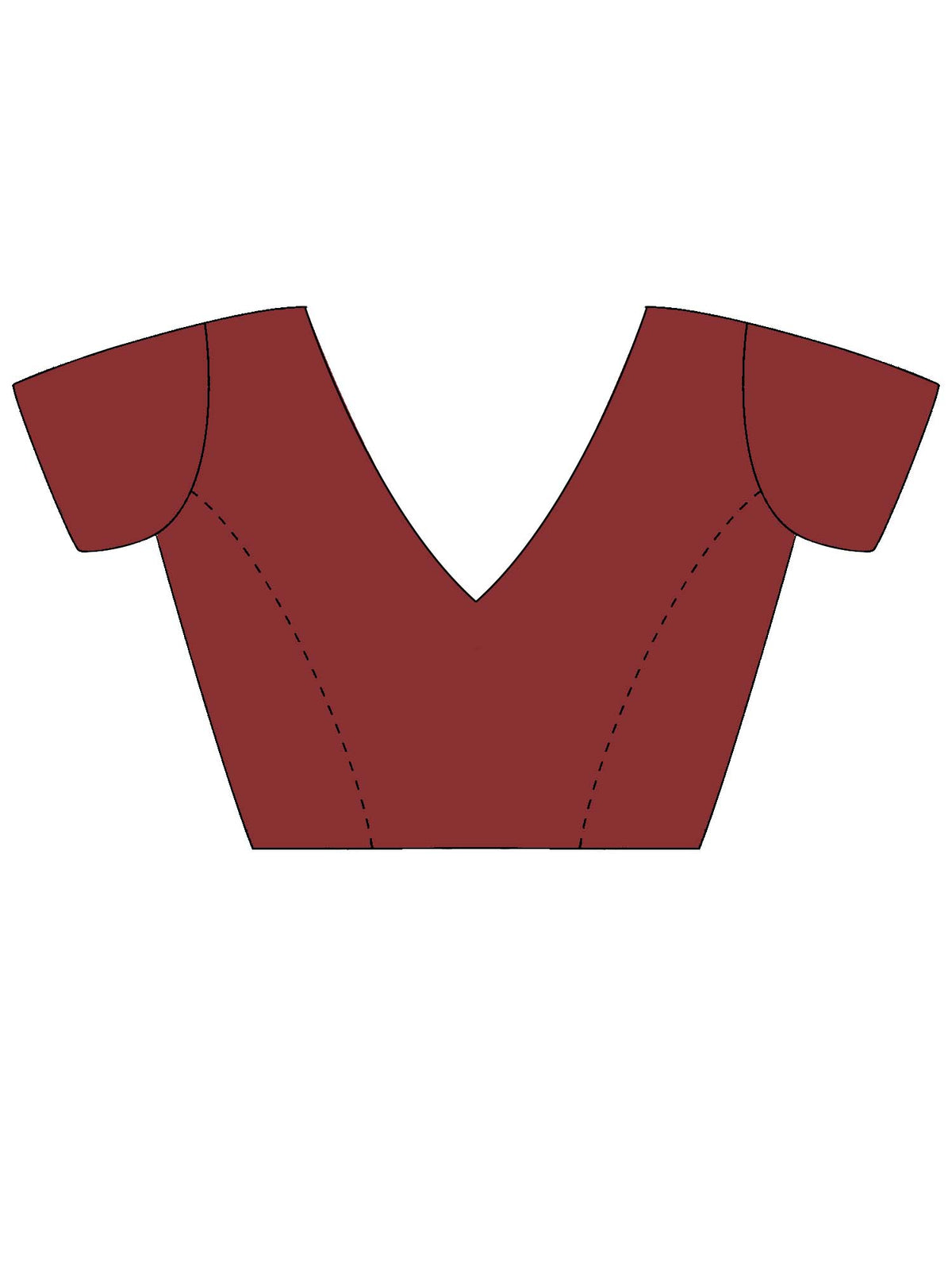 Unstitched maroon georgette blouse piece with solid design