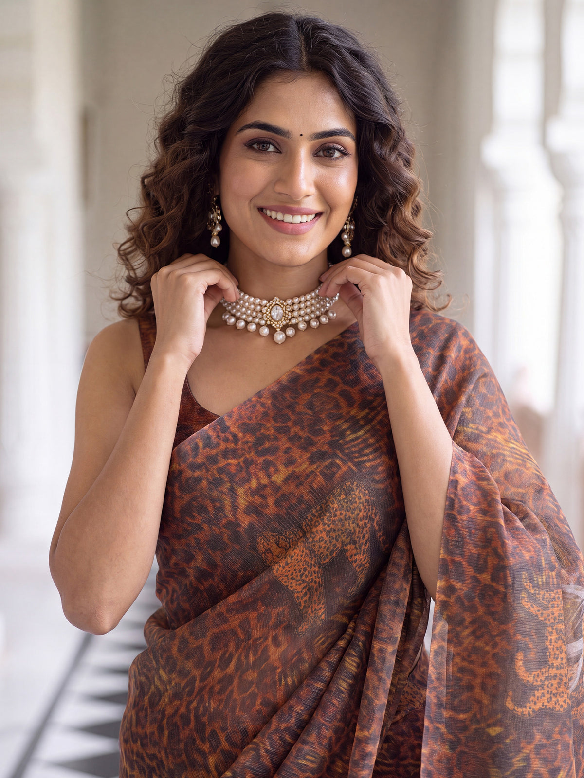Brown Cotton Silk saree – detail view 4