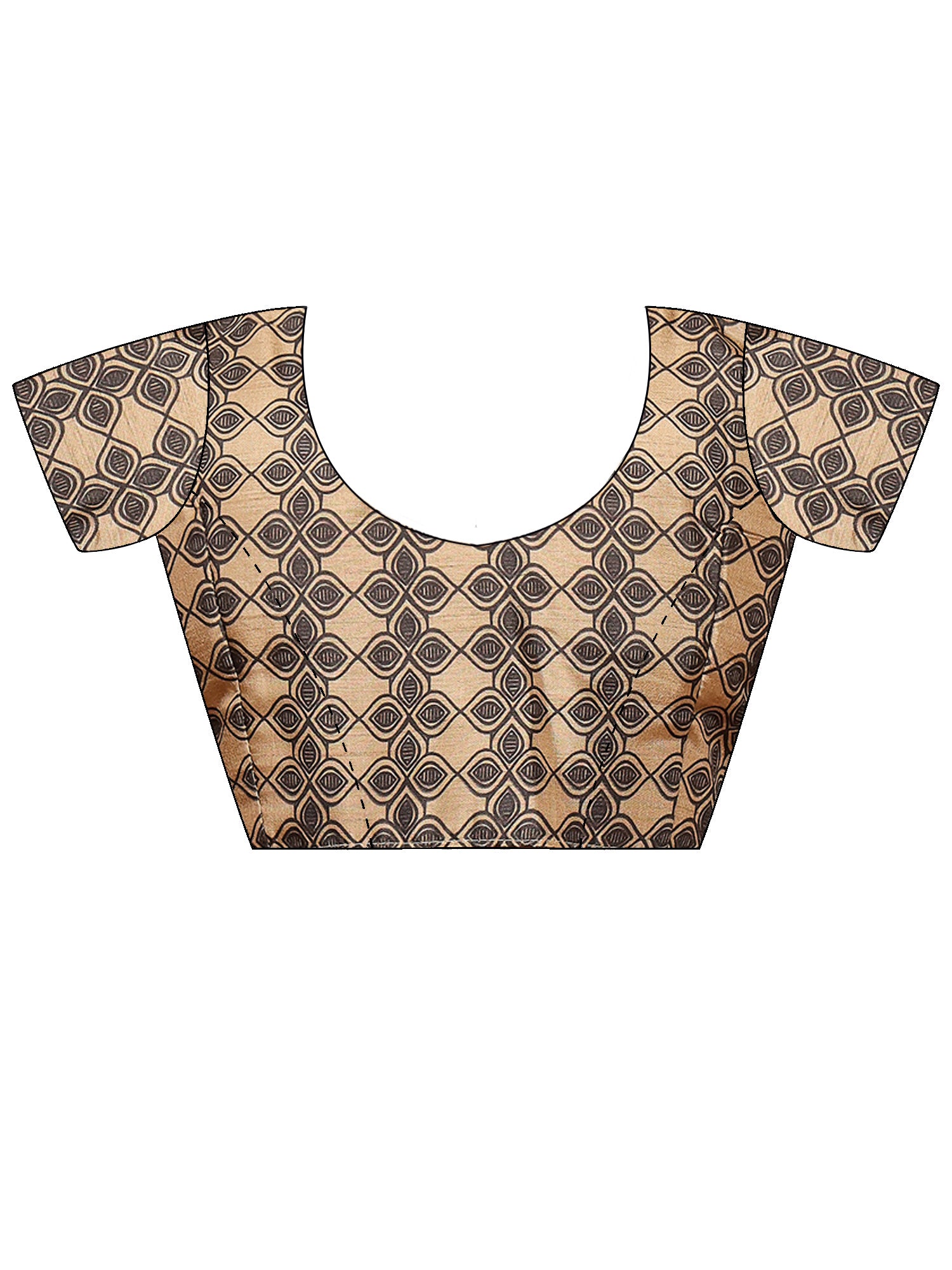 Unstitched cream silk blend blouse piece with ethnic motif design