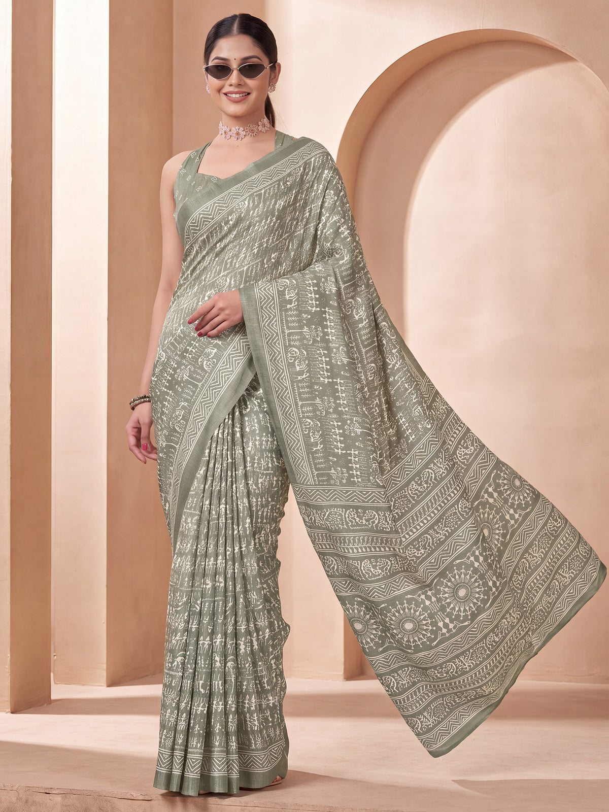 Seagreen Dola Silk saree – detail view 3