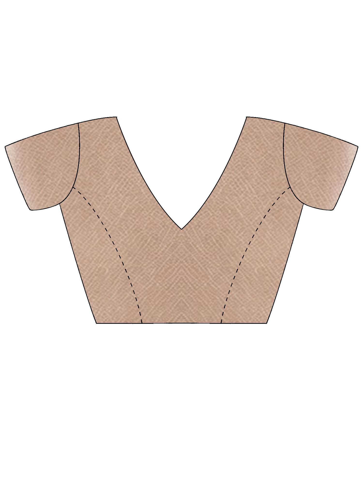 Unstitched beige tissue blouse piece with ethnicmotif design