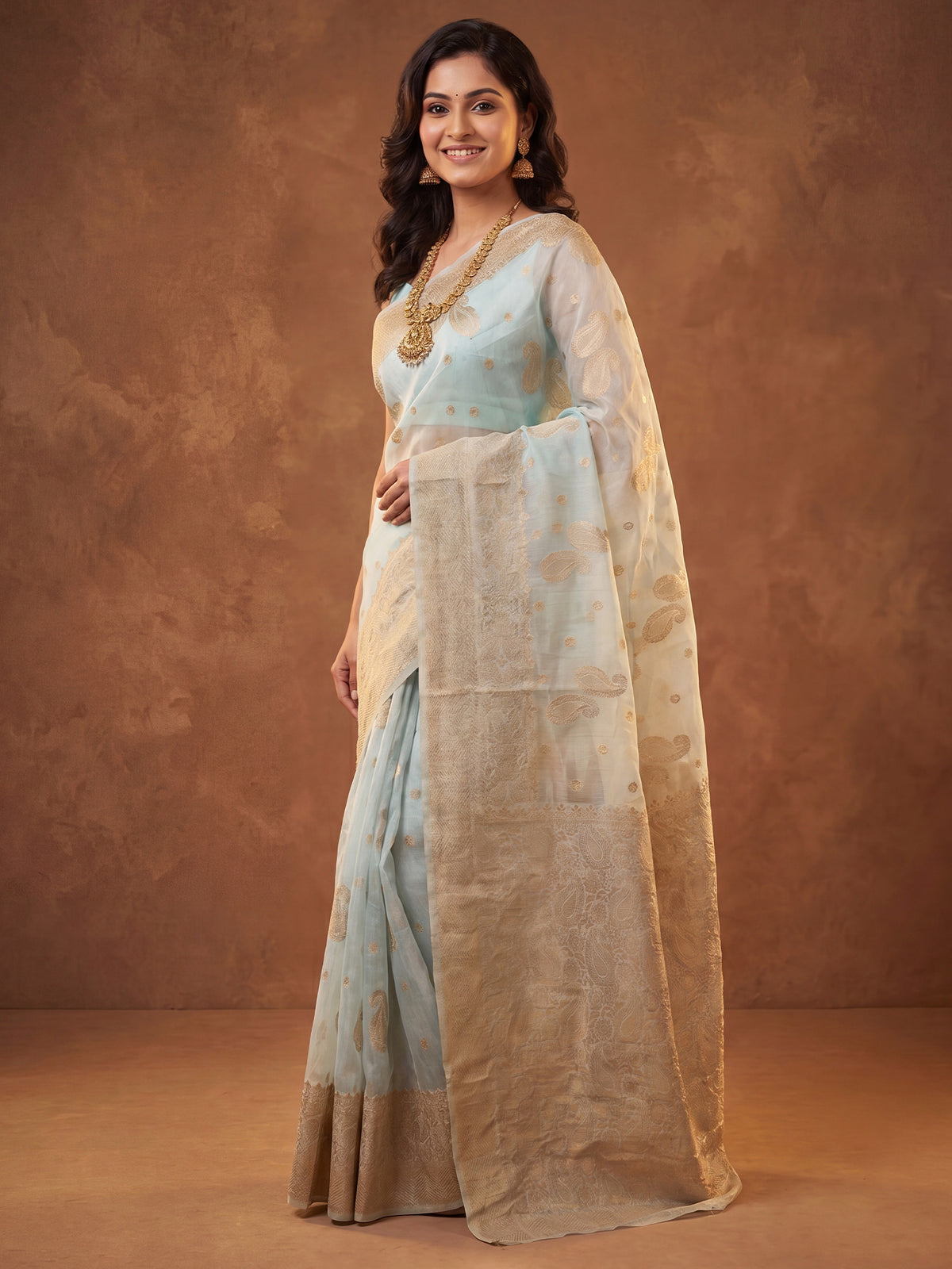 Light Blue Silk Blend saree – detail view 2