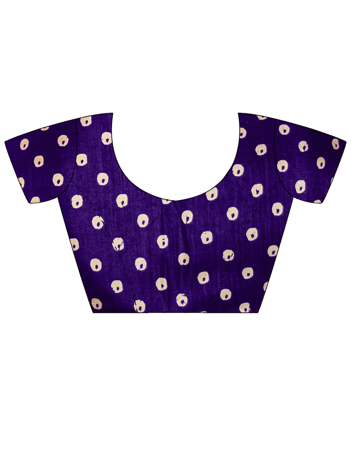 Unstitched purple cotton blend blouse piece with ethnic motif design
