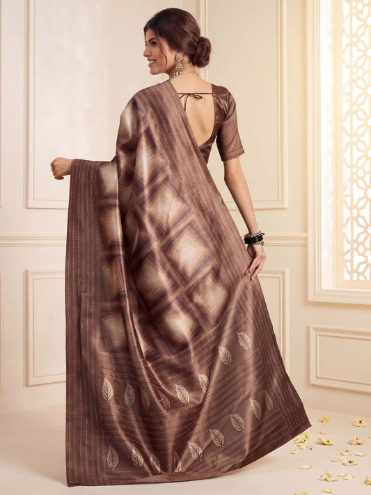 Camel Brown Cotton Silk saree – detail view 1