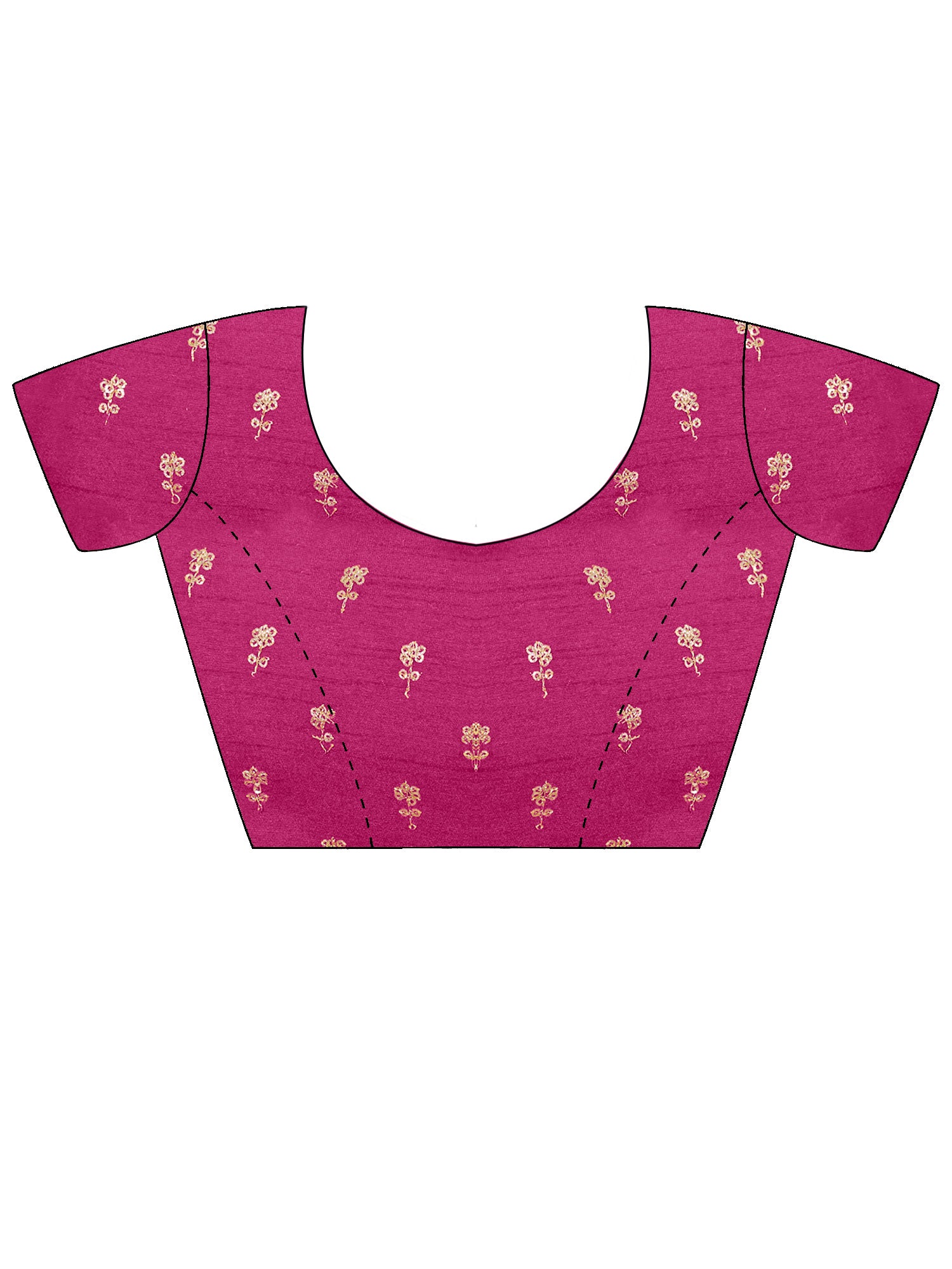 Unstitched pink silk blouse piece with embellished design