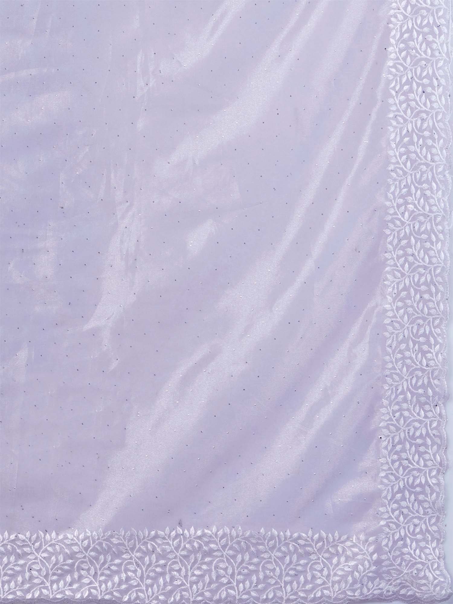 Lavender Organza saree – detail view 5