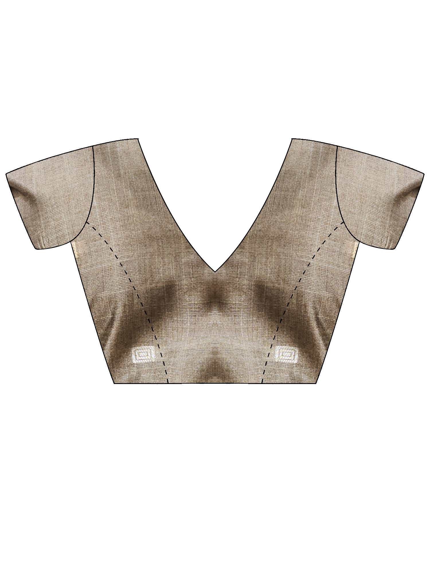 Unstitched silver cotton blend blouse piece with embellished design
