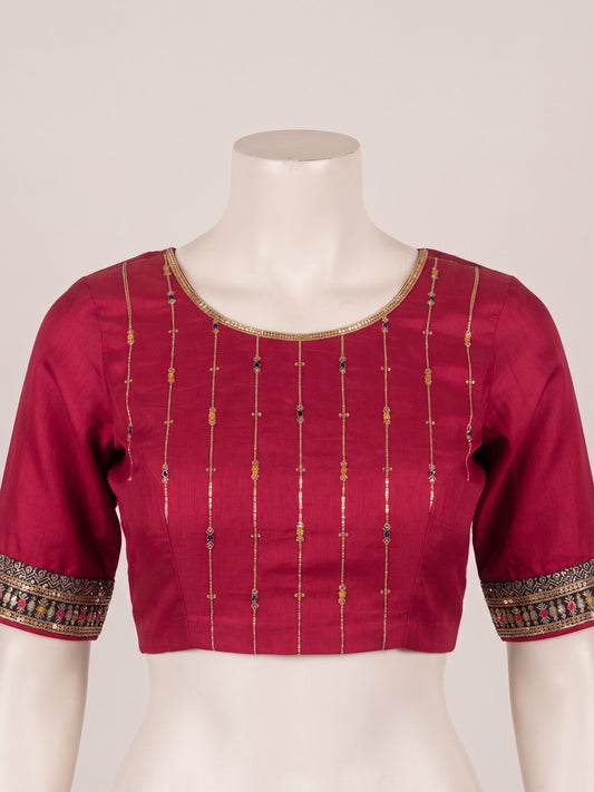 Black Vichitra Silk saree – detail view 1