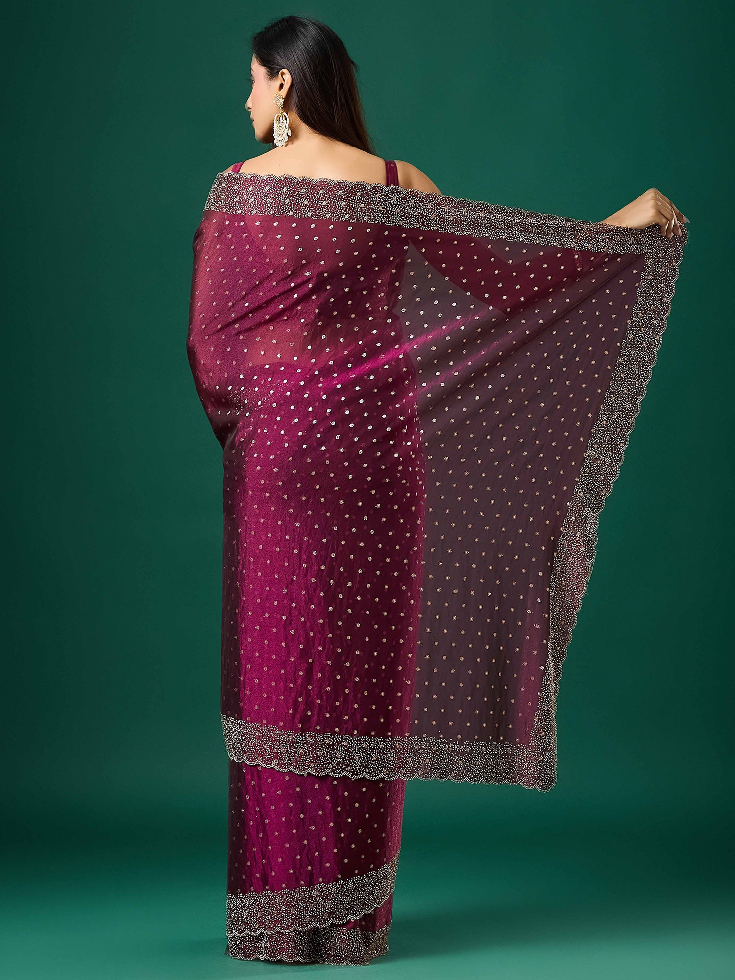 Purple Silk Blend saree – detail view 1