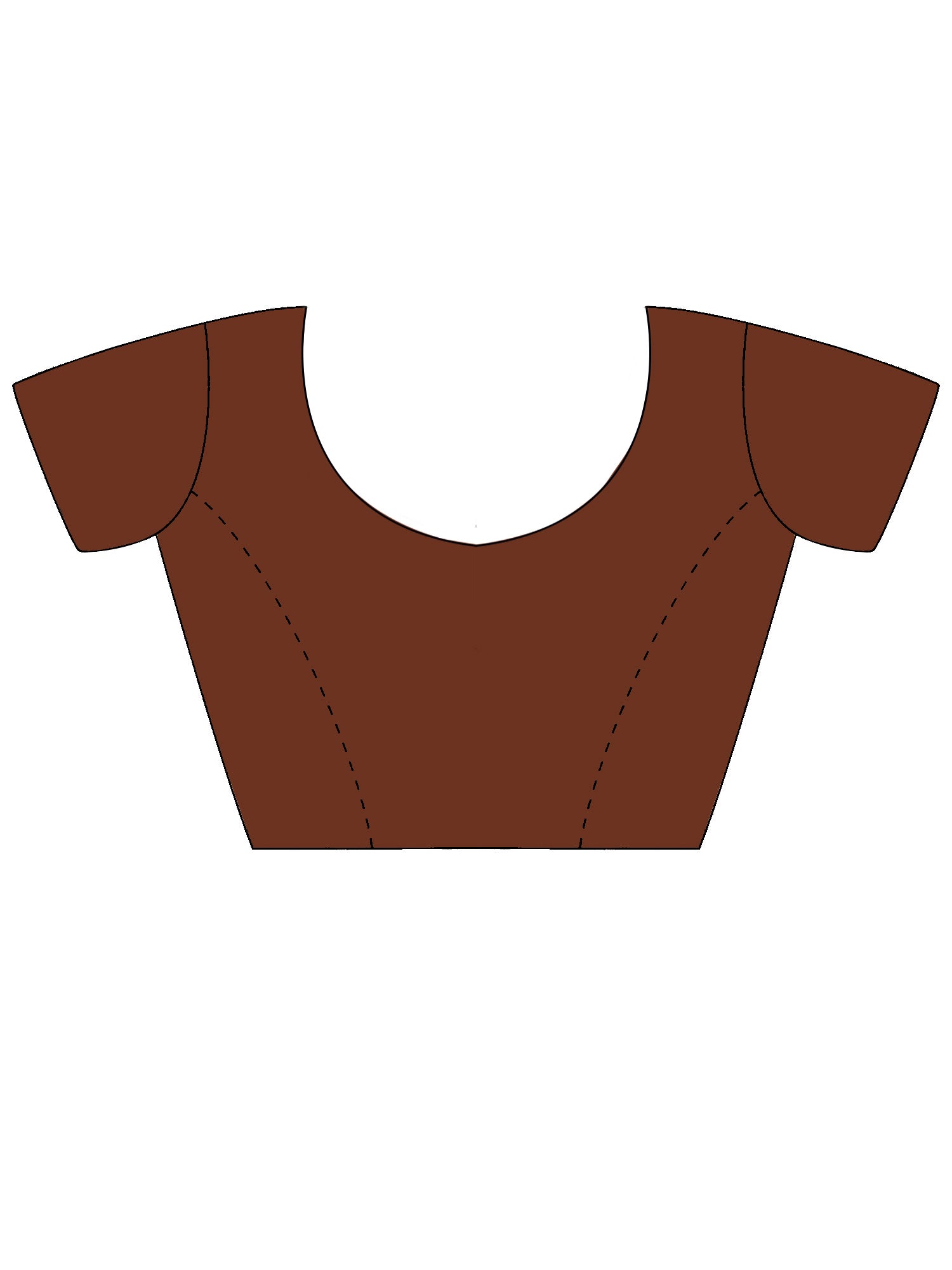 Unstitched brown silk blend blouse piece with solid design