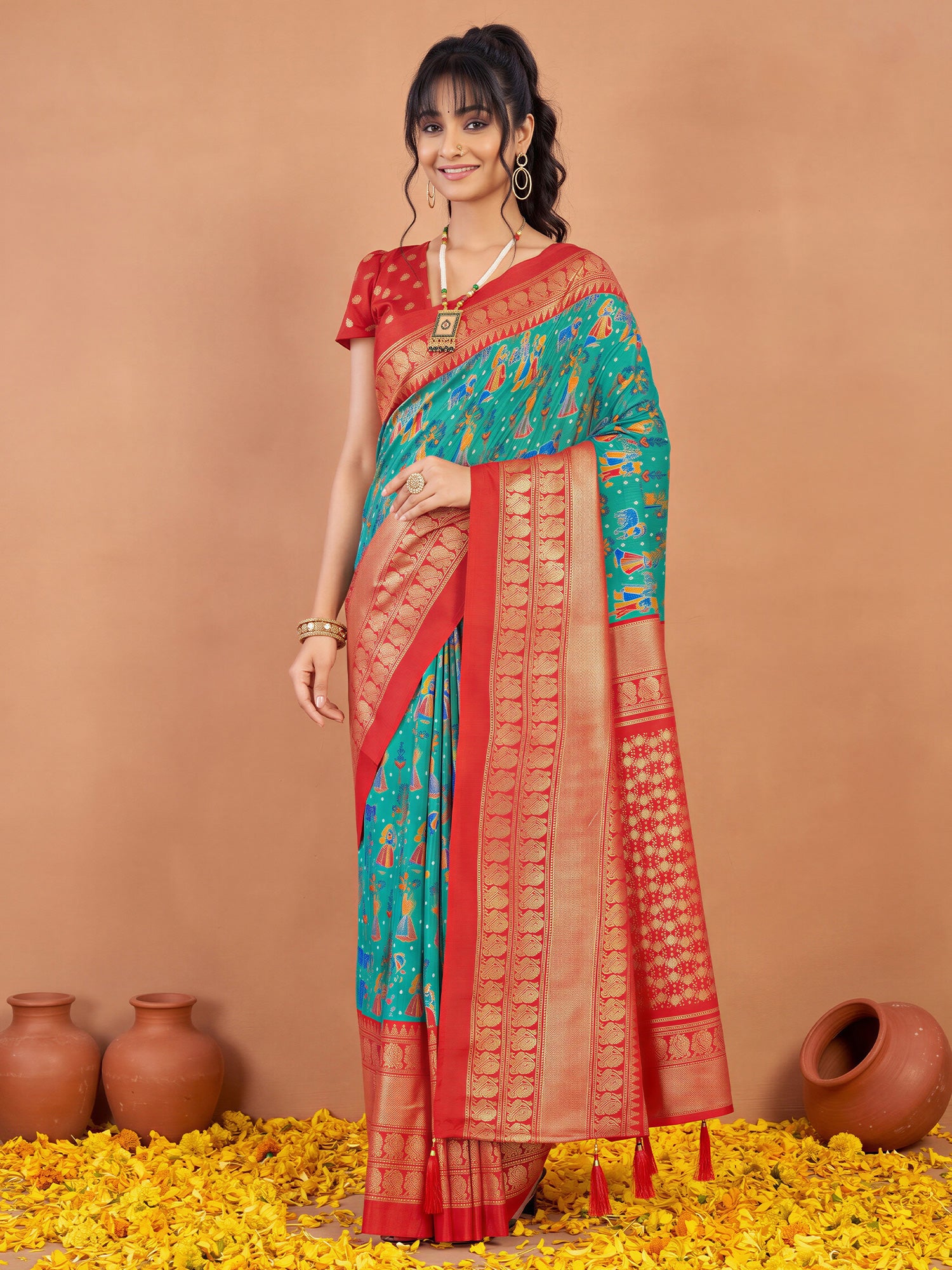 Light Blue Cotton Blend saree – detail view 3