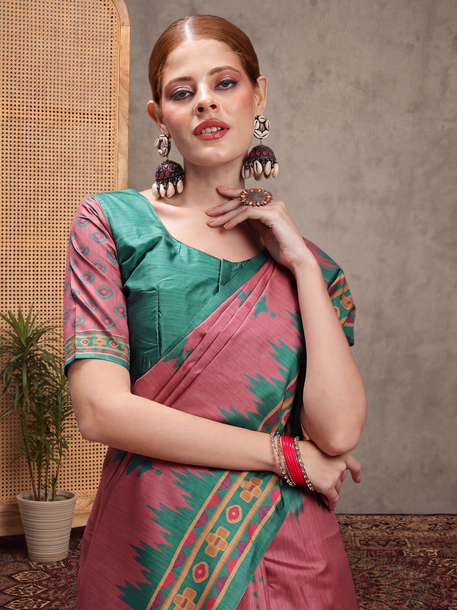 Mauve Silk Blend saree – detail view 2