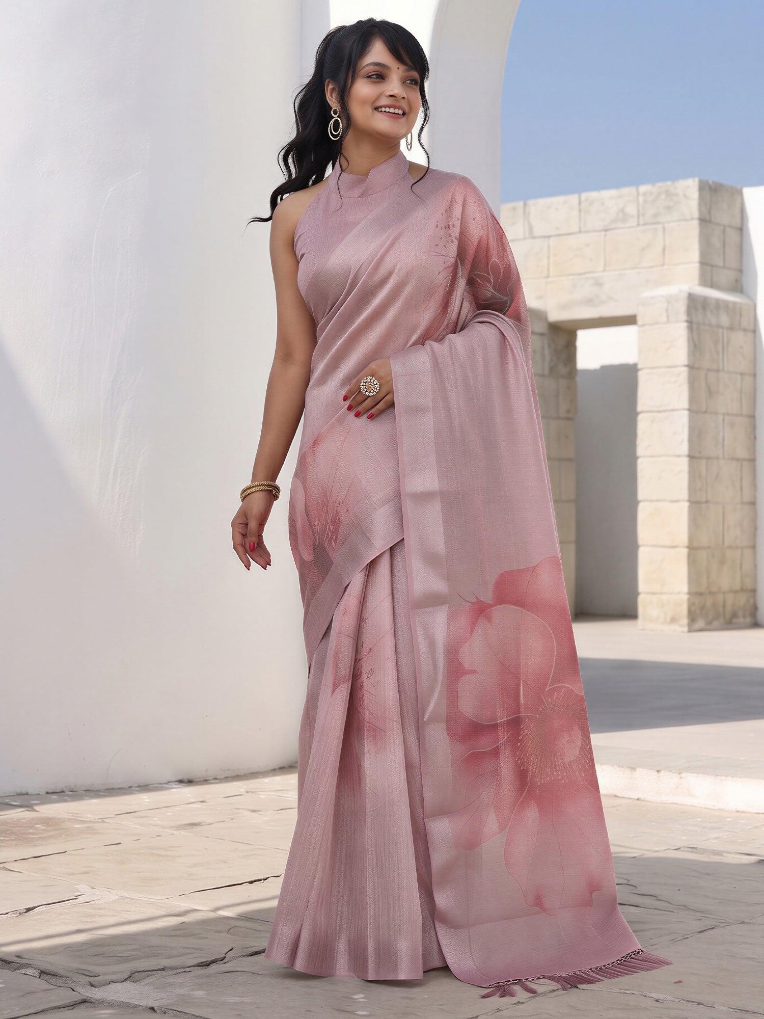 Mauve Cotton Silk saree – detail view 2