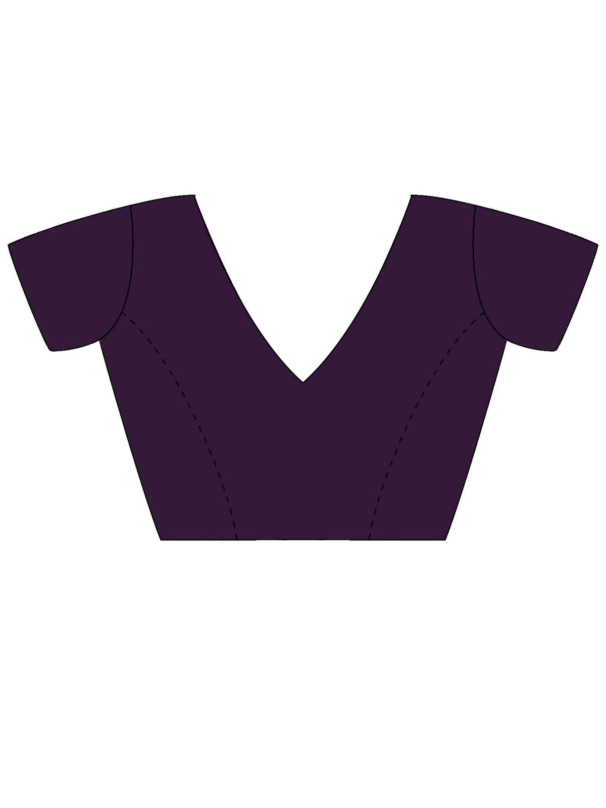 Unstitched purple georgette blouse piece with solid design