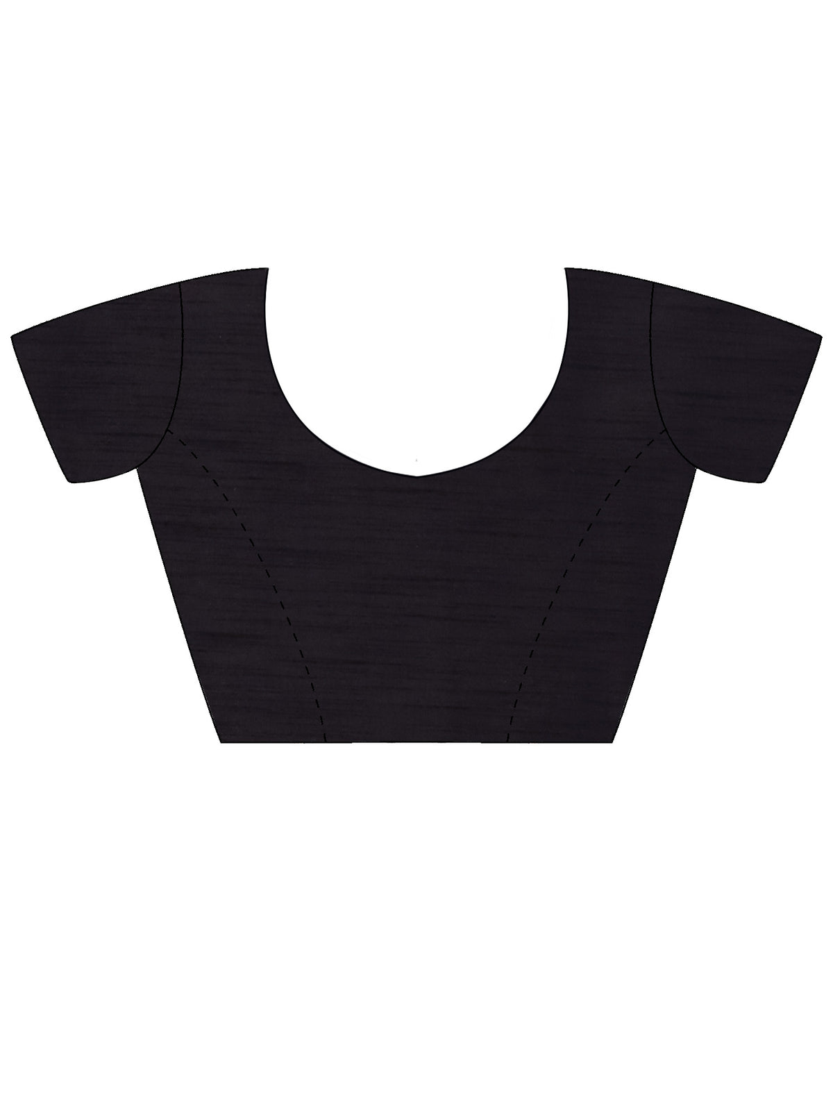 Unstitched black silk blend blouse piece with solid design