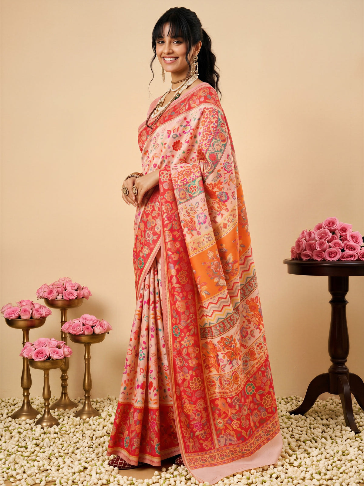 Pink Cotton Silk saree – detail view 2