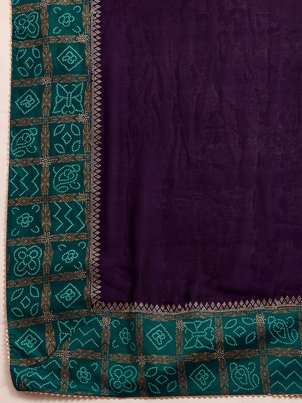 Purple Vichitra Silk saree – detail view 5