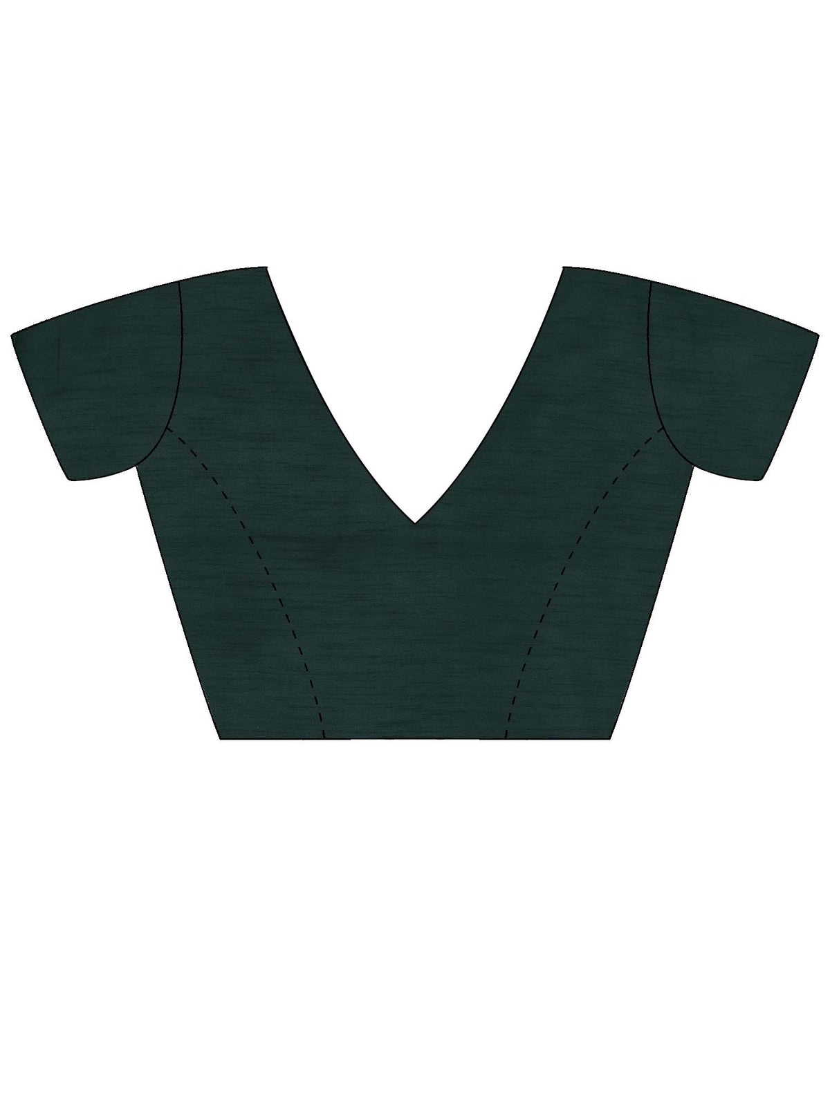 Unstitched green silk blend blouse piece with solid design