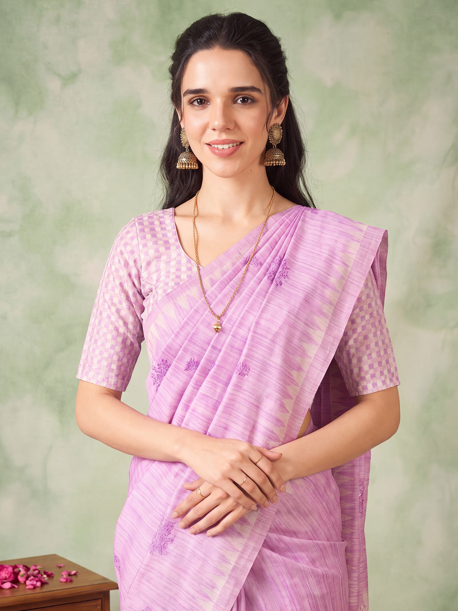 Lavender Silk Blend saree – detail view 4