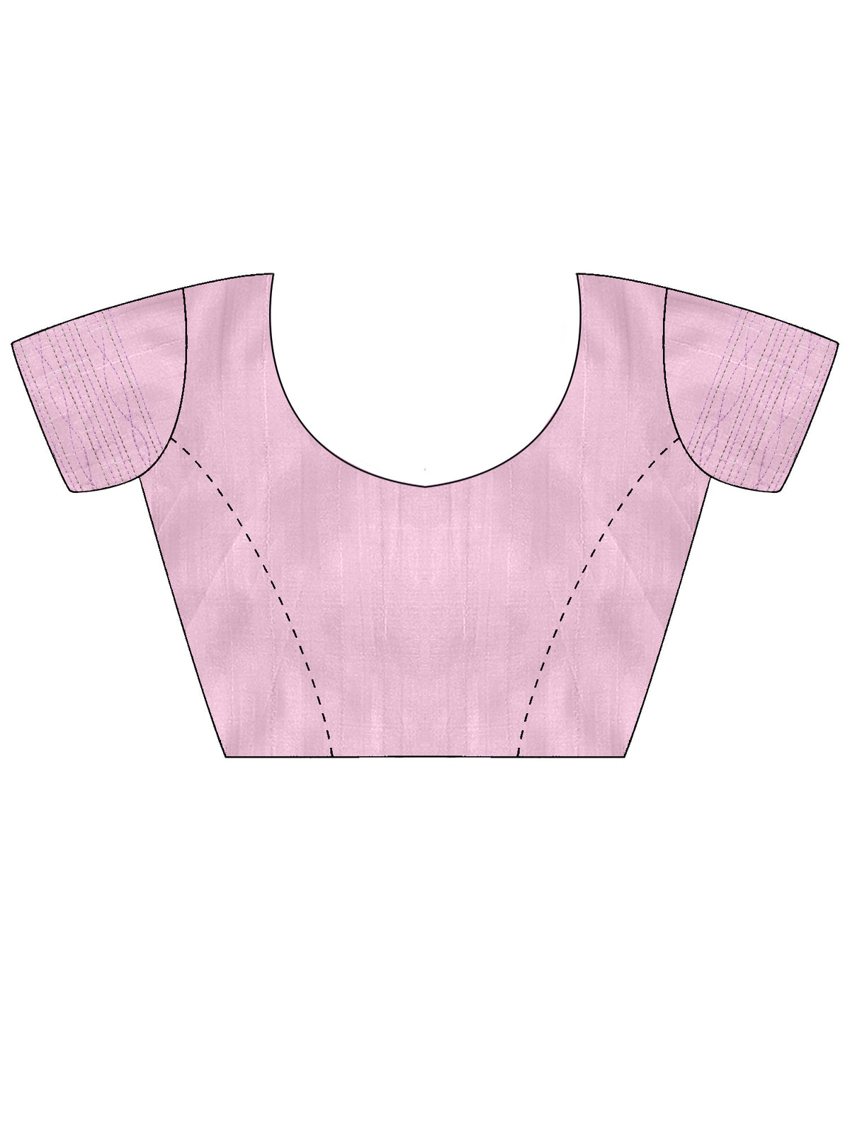 Unstitched pink silk blend blouse piece with ethnic motif design