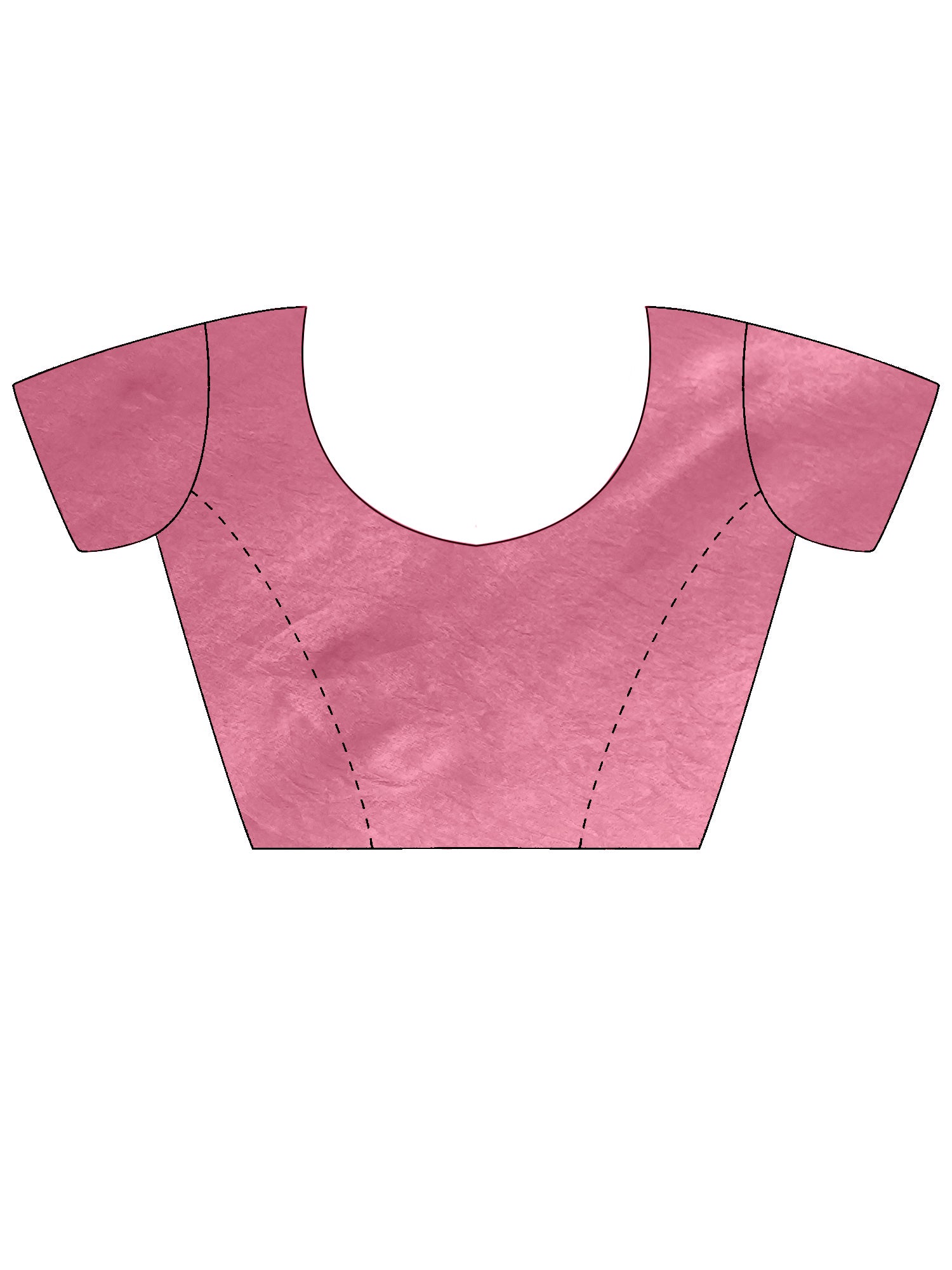 Unstitched pink satin silk blouse piece with solid design
