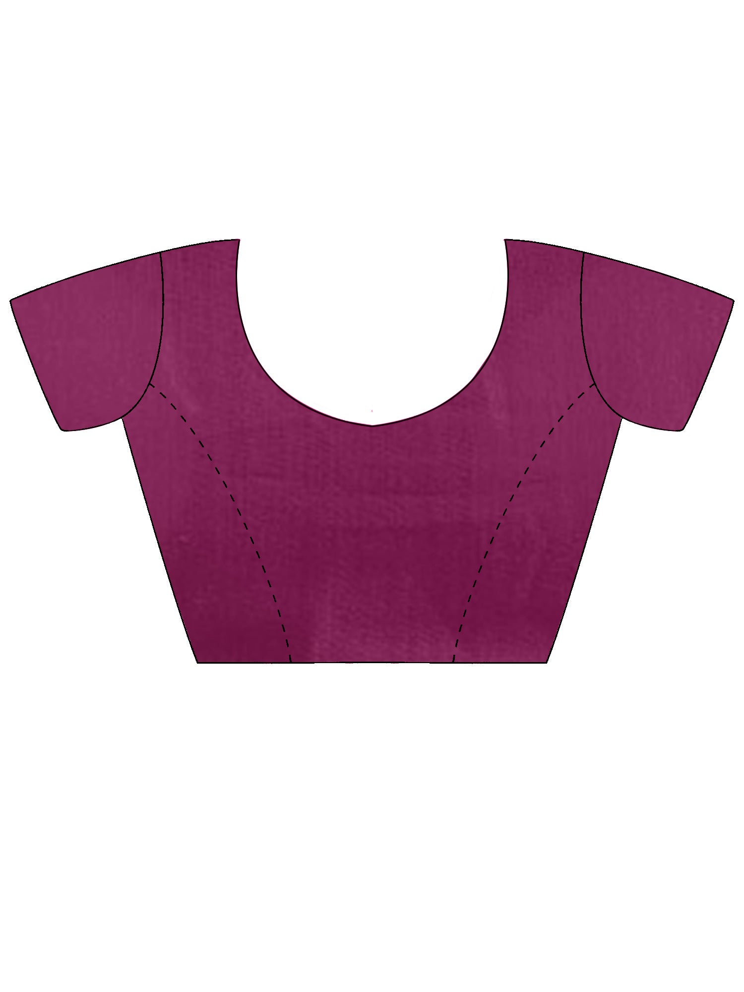 Unstitched purple crepe blouse piece with ethnic motif design