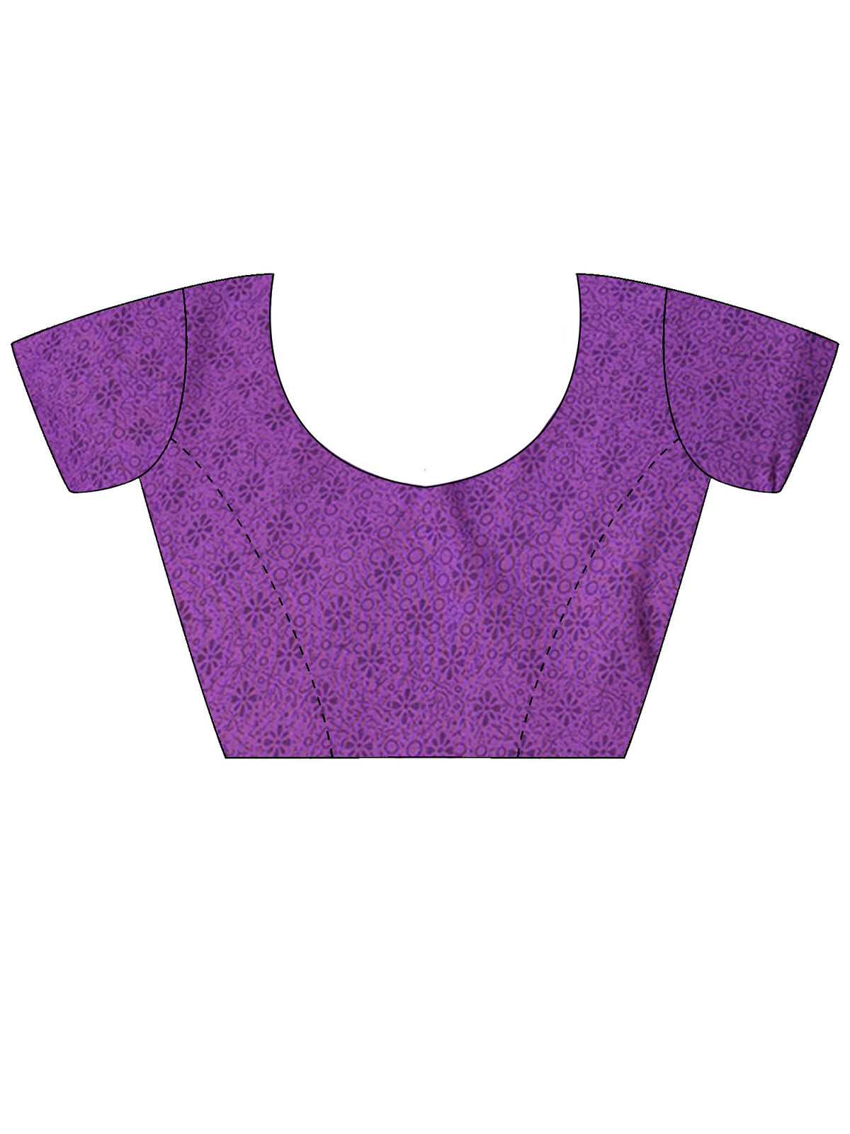 Unstitched purple georgette blouse piece with embellished design