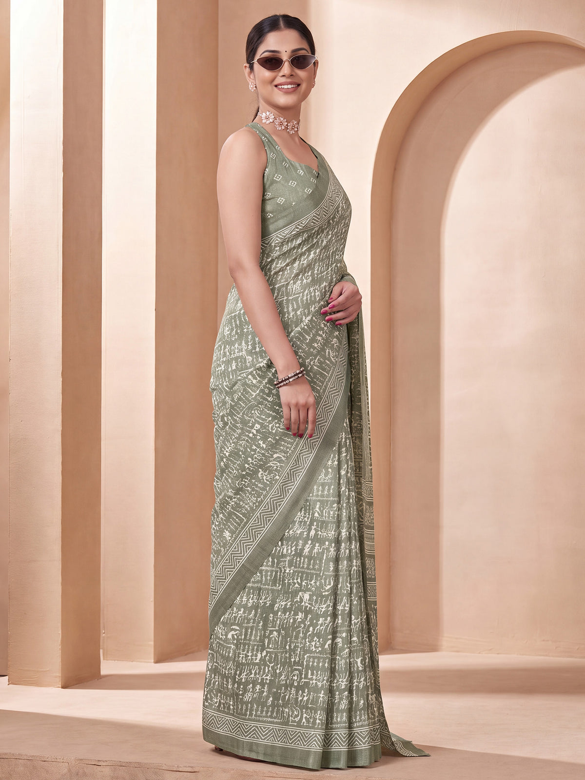 Seagreen Dola Silk saree – detail view 2
