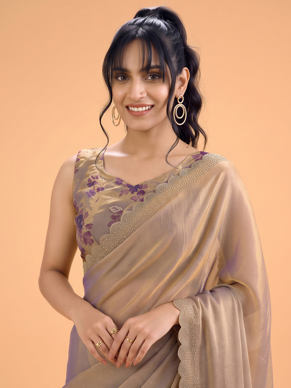 Metallic Silk saree – detail view 4
