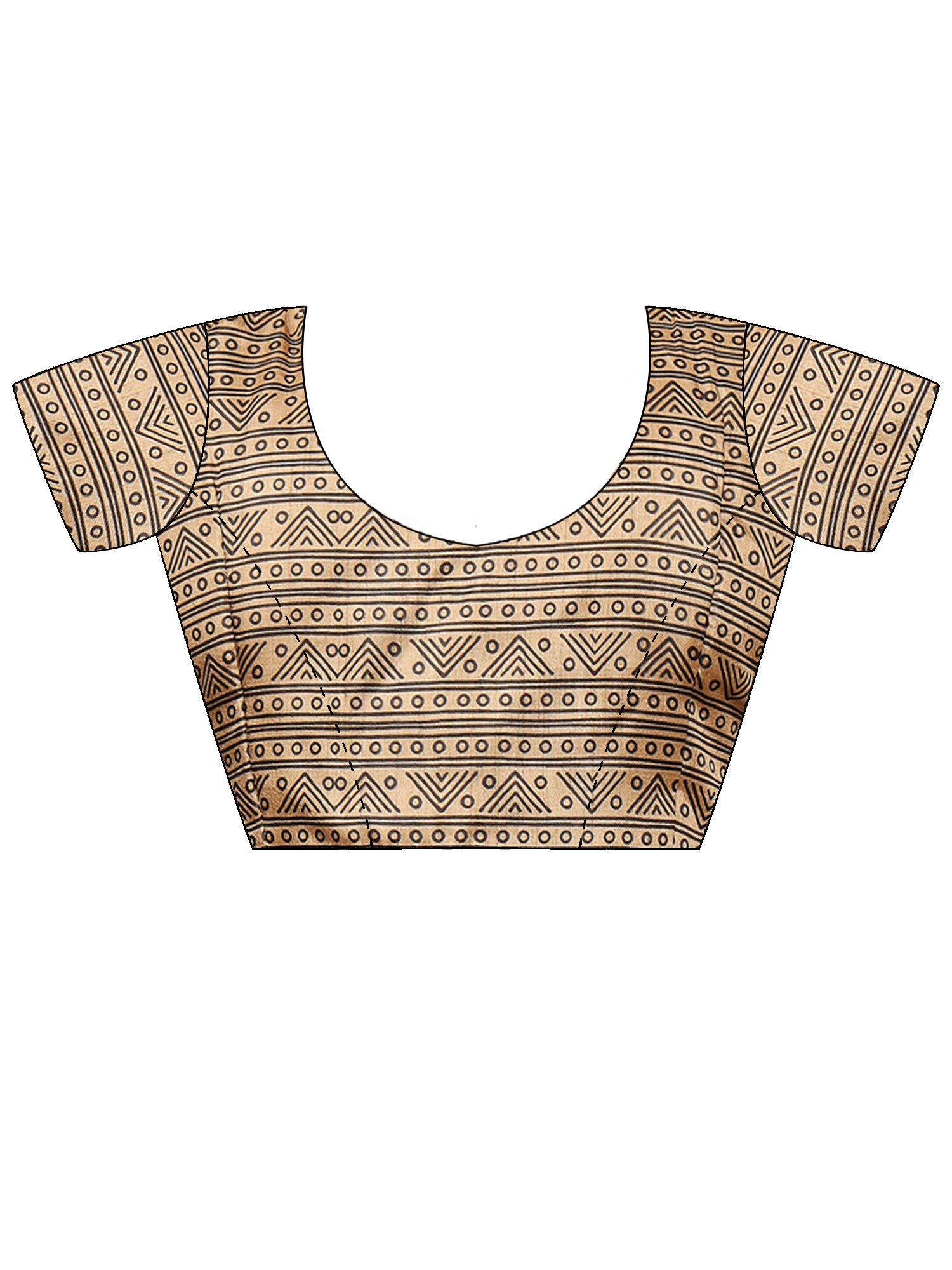 Unstitched grey silk blend blouse piece with ethnic motif design