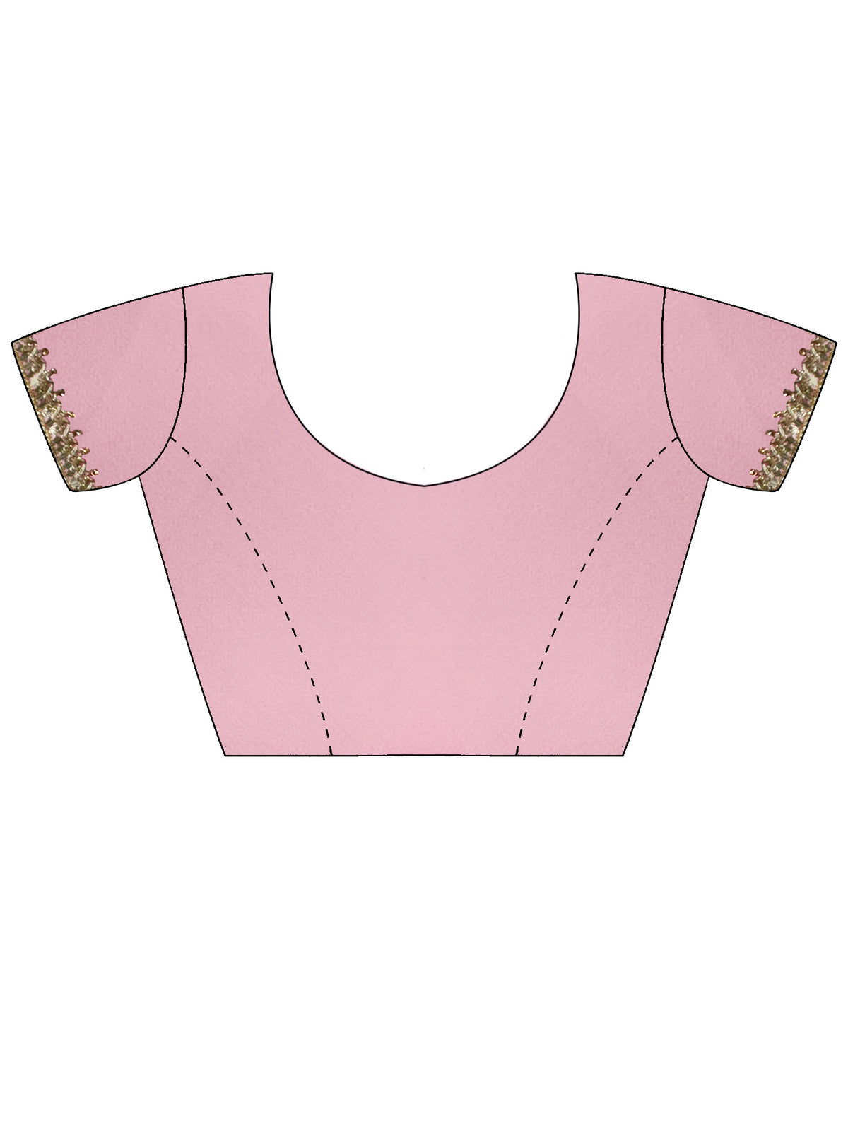 Unstitched pink georgette blouse piece with solid design