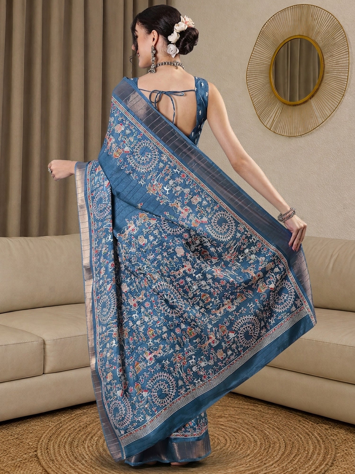 Light Blue Silk Blend saree – detail view 1