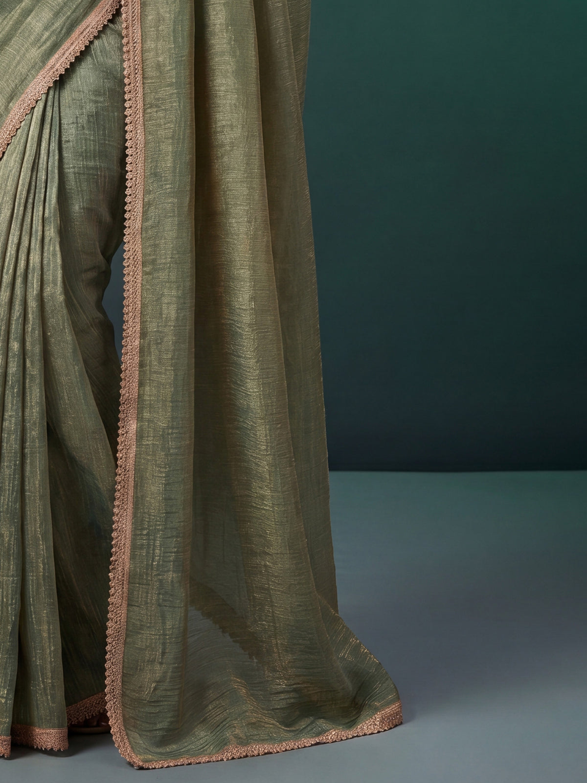 Light Green Georgette saree – detail view 5