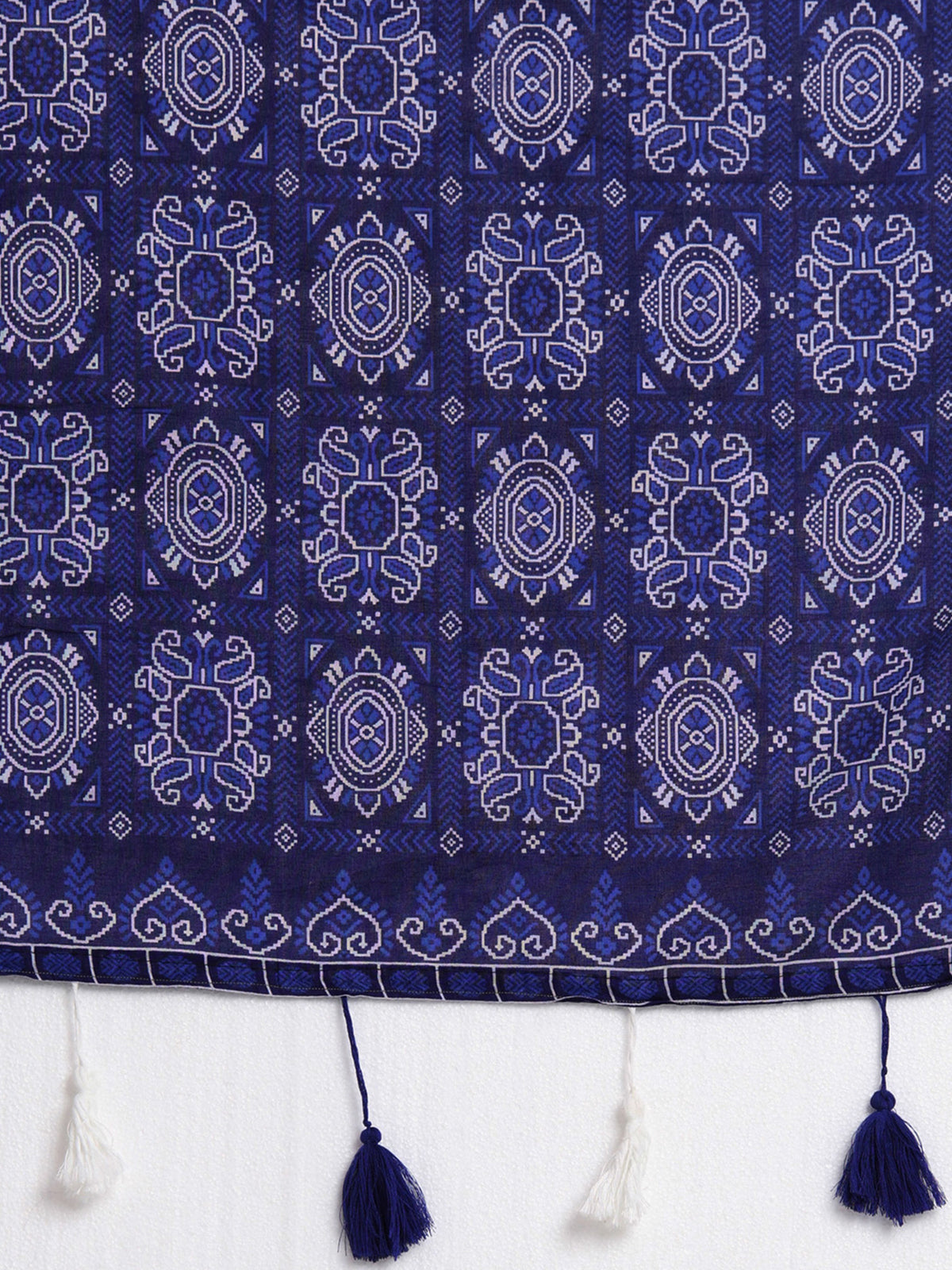 Blue Cotton saree – detail view 5
