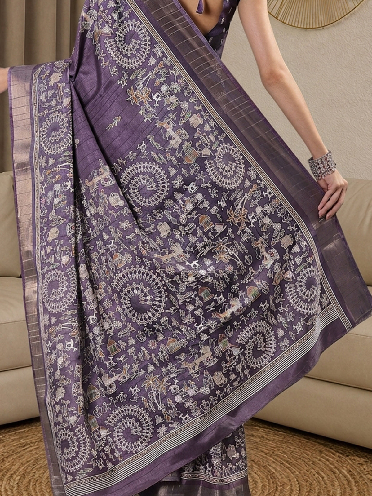 Light Blue Silk Blend saree – detail view 5